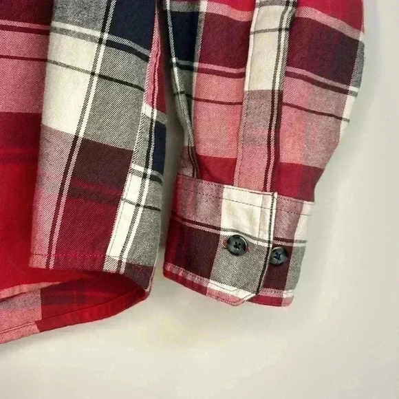 Cabela's Large Button Down Long Sleeve Shirt Pockets Cotton  Blend Woods Farm - Picture 2 of 9